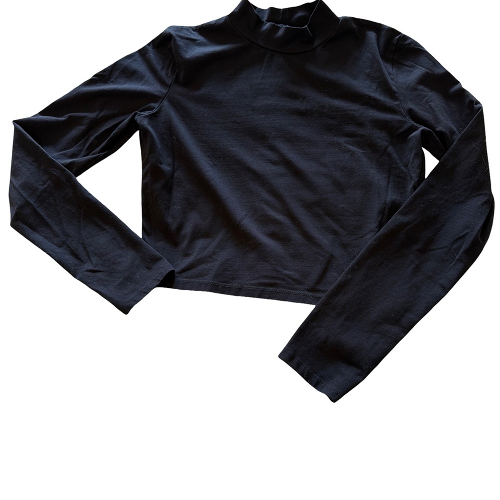 Zara Black Long Sleeve Crop Top